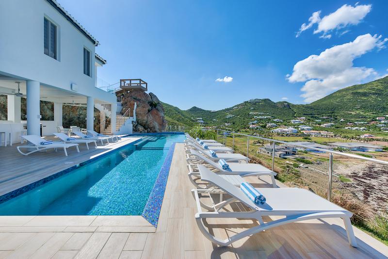 Caribbean luxury property for sale in St Maarten, hillside villa Amalia, Guana Bay. Unique!