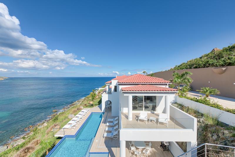 Caribbean luxury property for sale in St Maarten, hillside villa Amalia, Guana Bay. Unique!