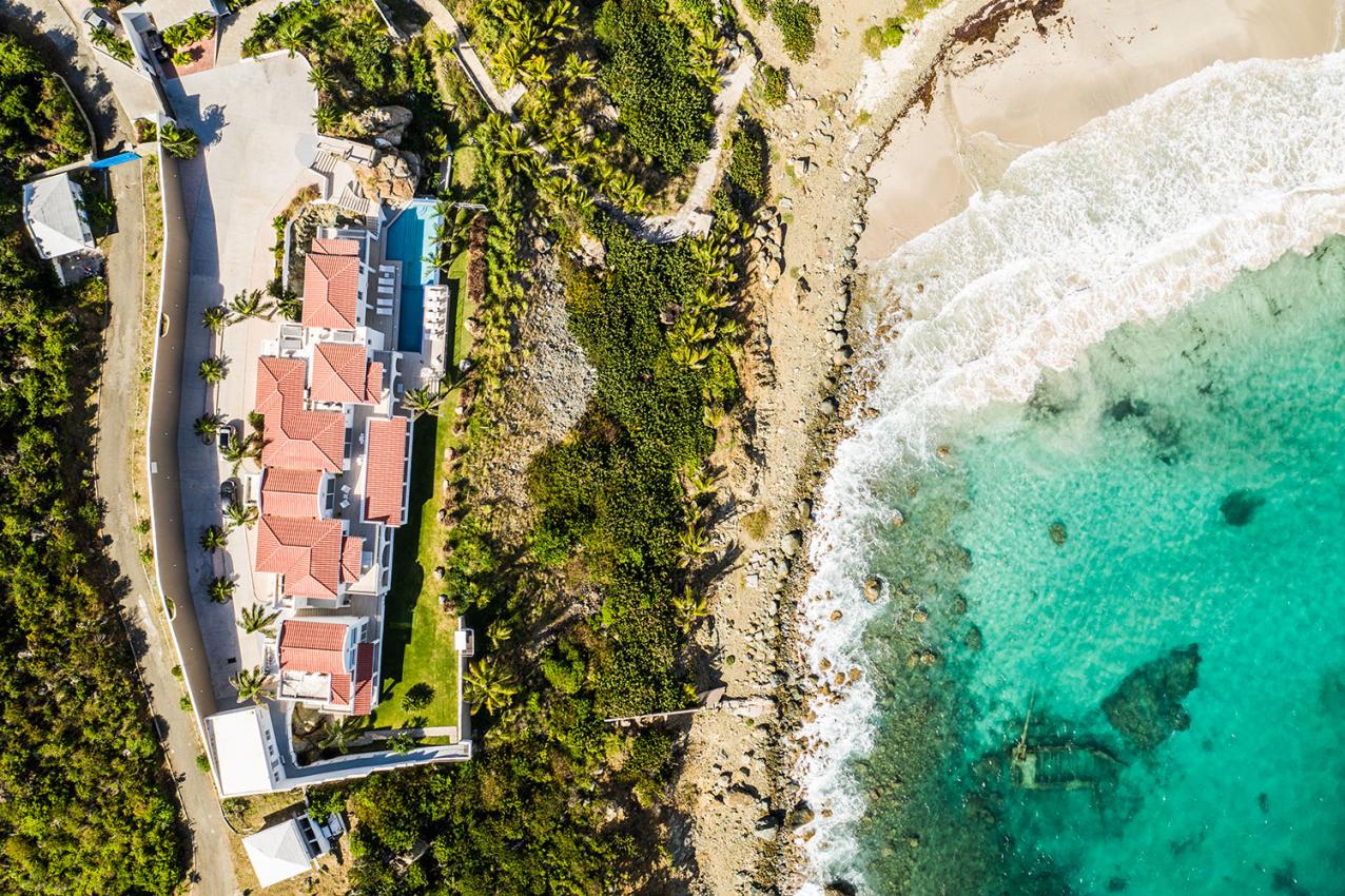 Caribbean luxury property for sale in St Maarten, hillside villa Amalia, Guana Bay. Unique!