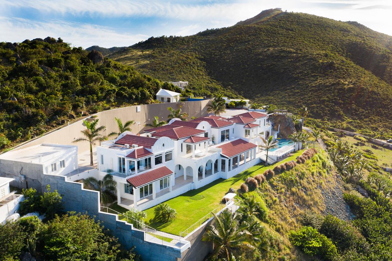 Caribbean luxury property for sale in St Maarten, hillside villa Amalia, Guana Bay. Unique!