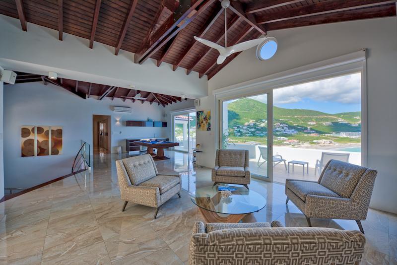Caribbean luxury property for sale in St Maarten, hillside villa Amalia, Guana Bay. Unique!