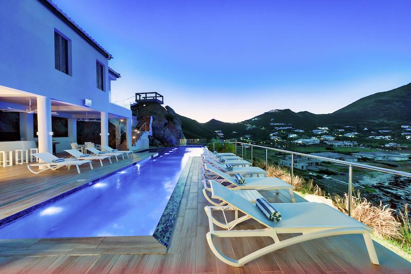 Caribbean luxury property for sale in St Maarten, hillside villa Amalia, Guana Bay. Unique!