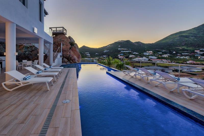 Caribbean luxury property for sale in St Maarten, hillside villa Amalia, Guana Bay. Unique!
