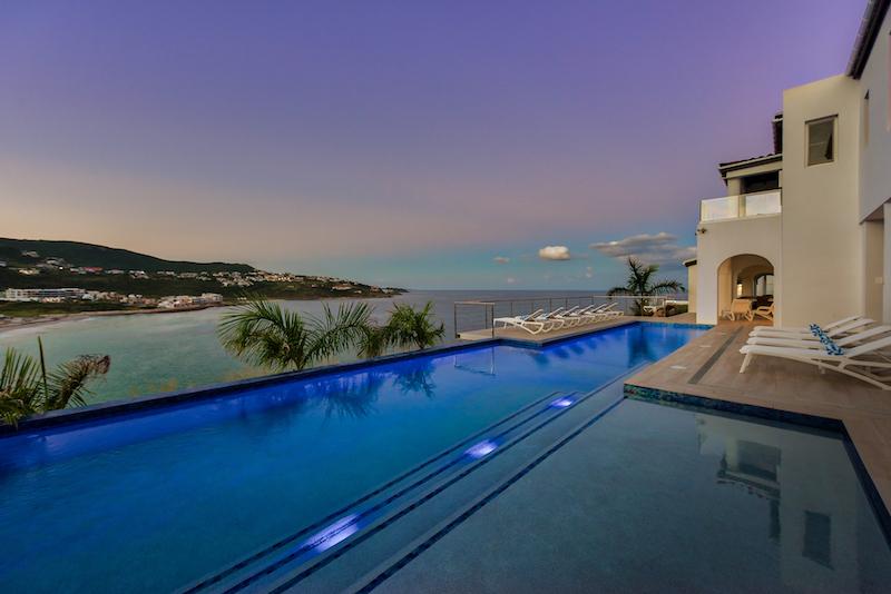 Caribbean luxury property for sale in St Maarten, hillside villa Amalia, Guana Bay. Unique!