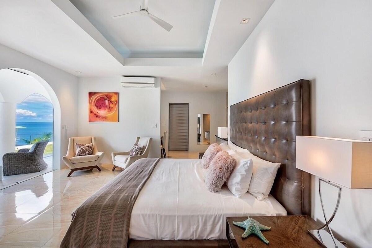 Caribbean luxury property for sale in St Maarten, hillside villa Amalia, Guana Bay. Unique!
