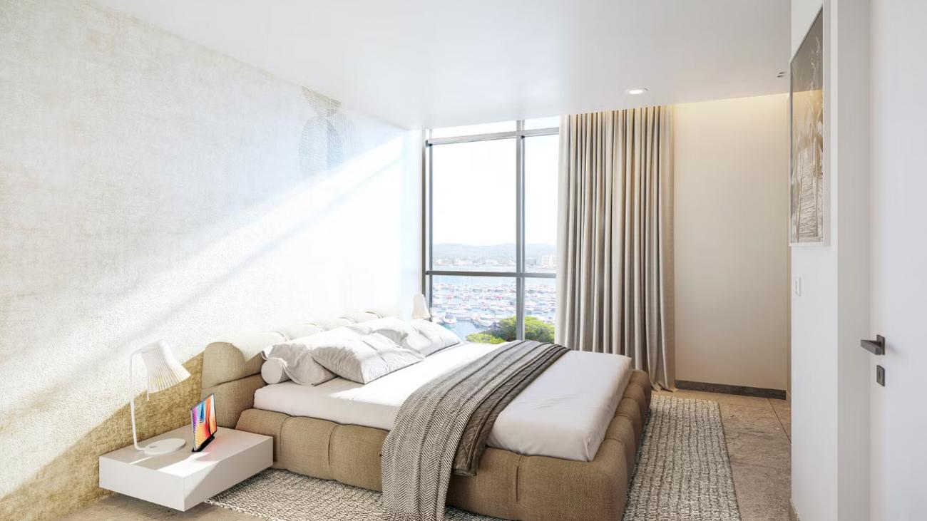 Studio apartments for sale in St Maarten, Cupecoy, Aqua Resort new development. Lagoon View