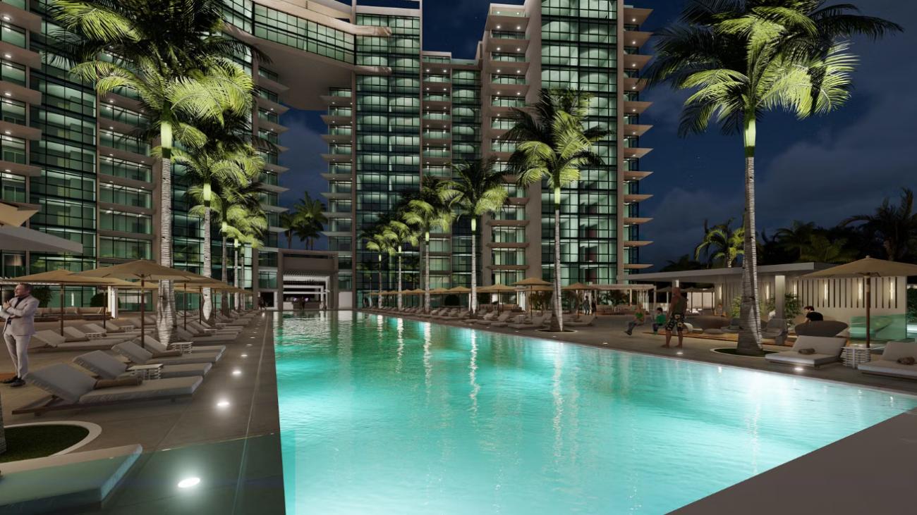 Studio apartments for sale in St Maarten, Cupecoy, Aqua Resort new development. Lagoon View