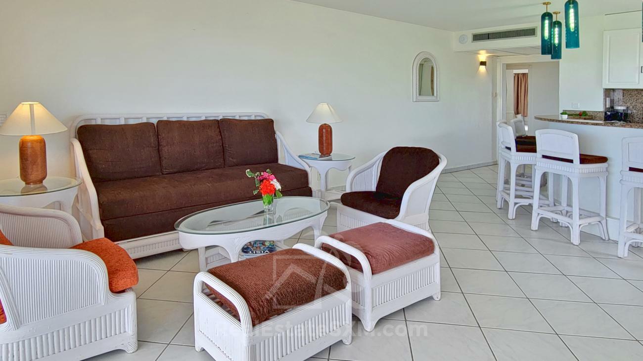 2 bedrooms condo for SALE St Maarten Cupecoy Sapphire Hotel. Caribbean Sea view. 3 balconies (230)