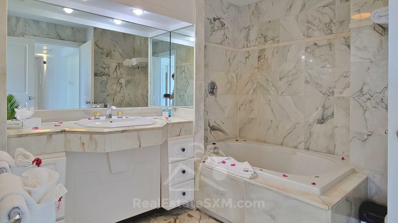 2 bedrooms condo for SALE St Maarten Cupecoy Sapphire Hotel. Caribbean Sea view. 3 balconies (230)