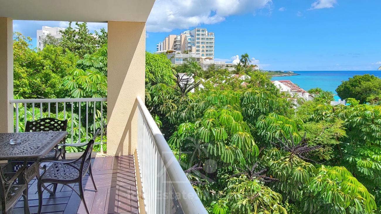 2 bedrooms condo for SALE St Maarten Cupecoy Sapphire Hotel. Caribbean Sea view. 3 balconies (230)