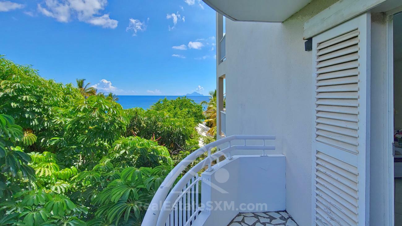 2 bedrooms condo for SALE St Maarten Cupecoy Sapphire Hotel. Caribbean Sea view. 3 balconies (230)