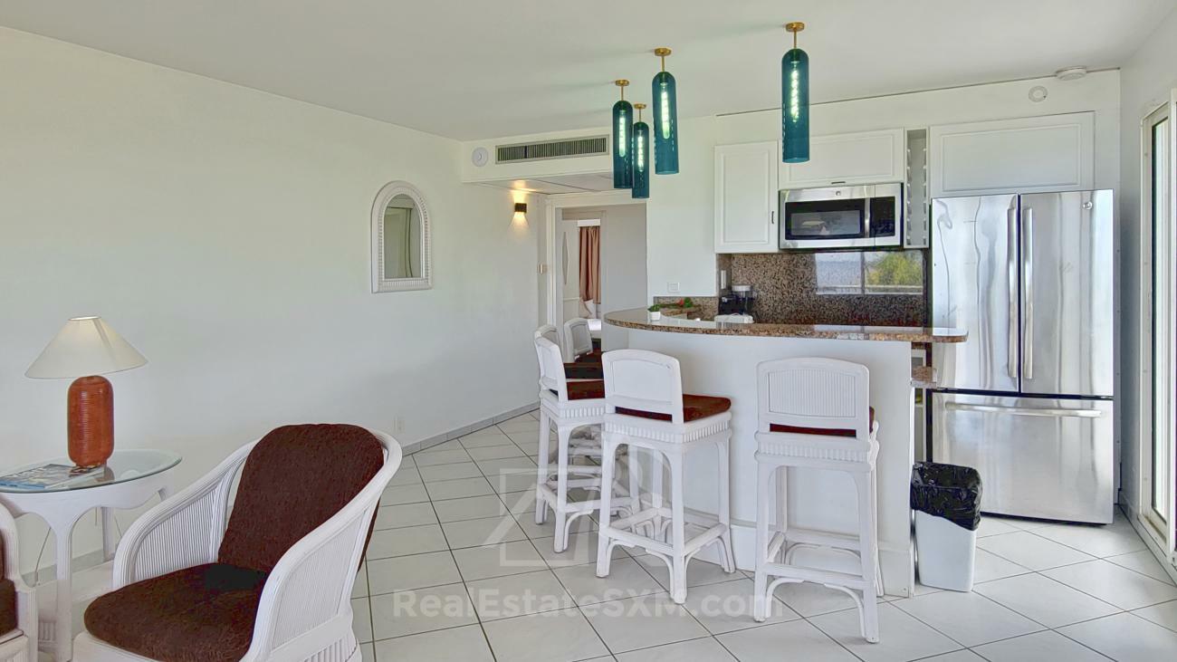 2 bedrooms condo for SALE St Maarten Cupecoy Sapphire Hotel. Caribbean Sea view. 3 balconies (230)