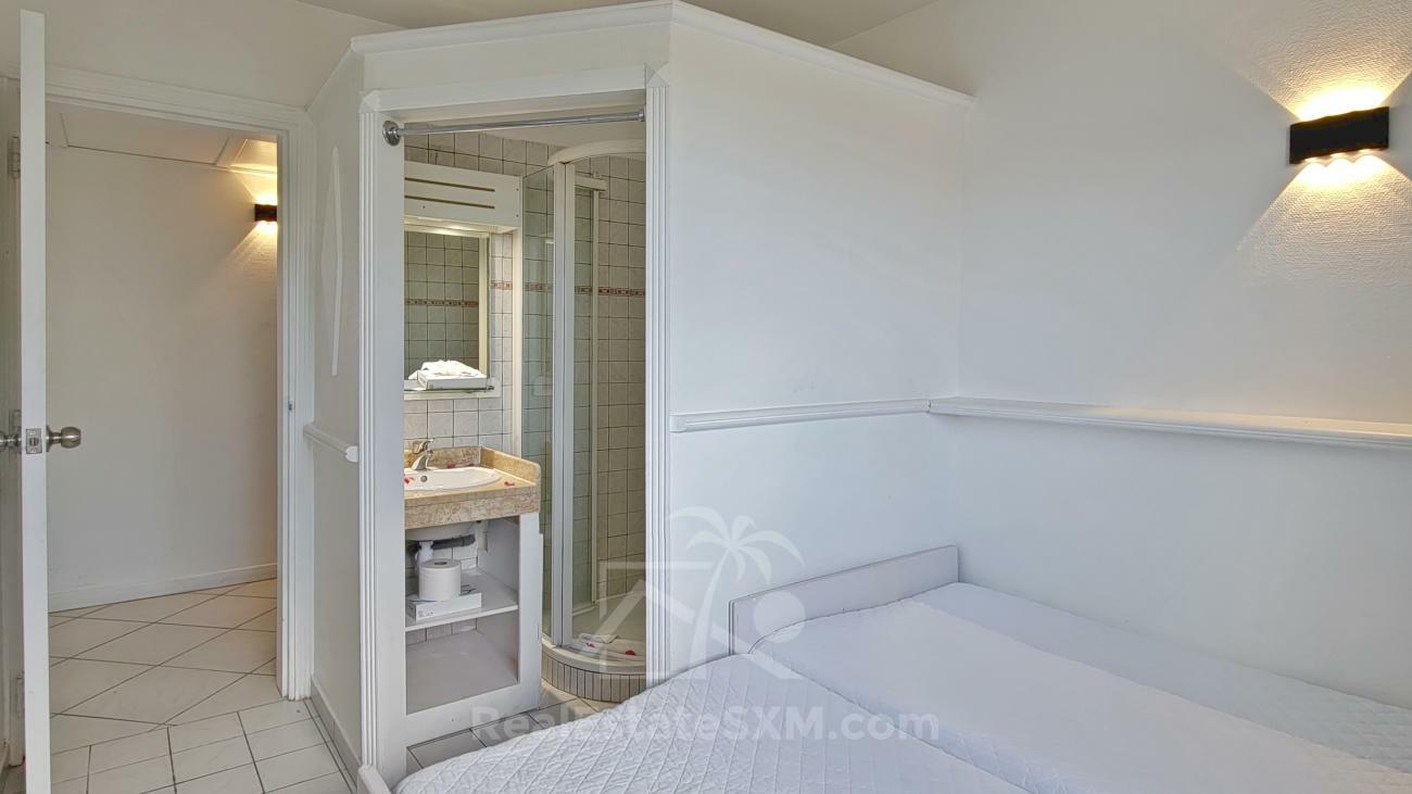2 bedrooms condo for SALE St Maarten Cupecoy Sapphire Hotel. Caribbean Sea view. 3 balconies (230)