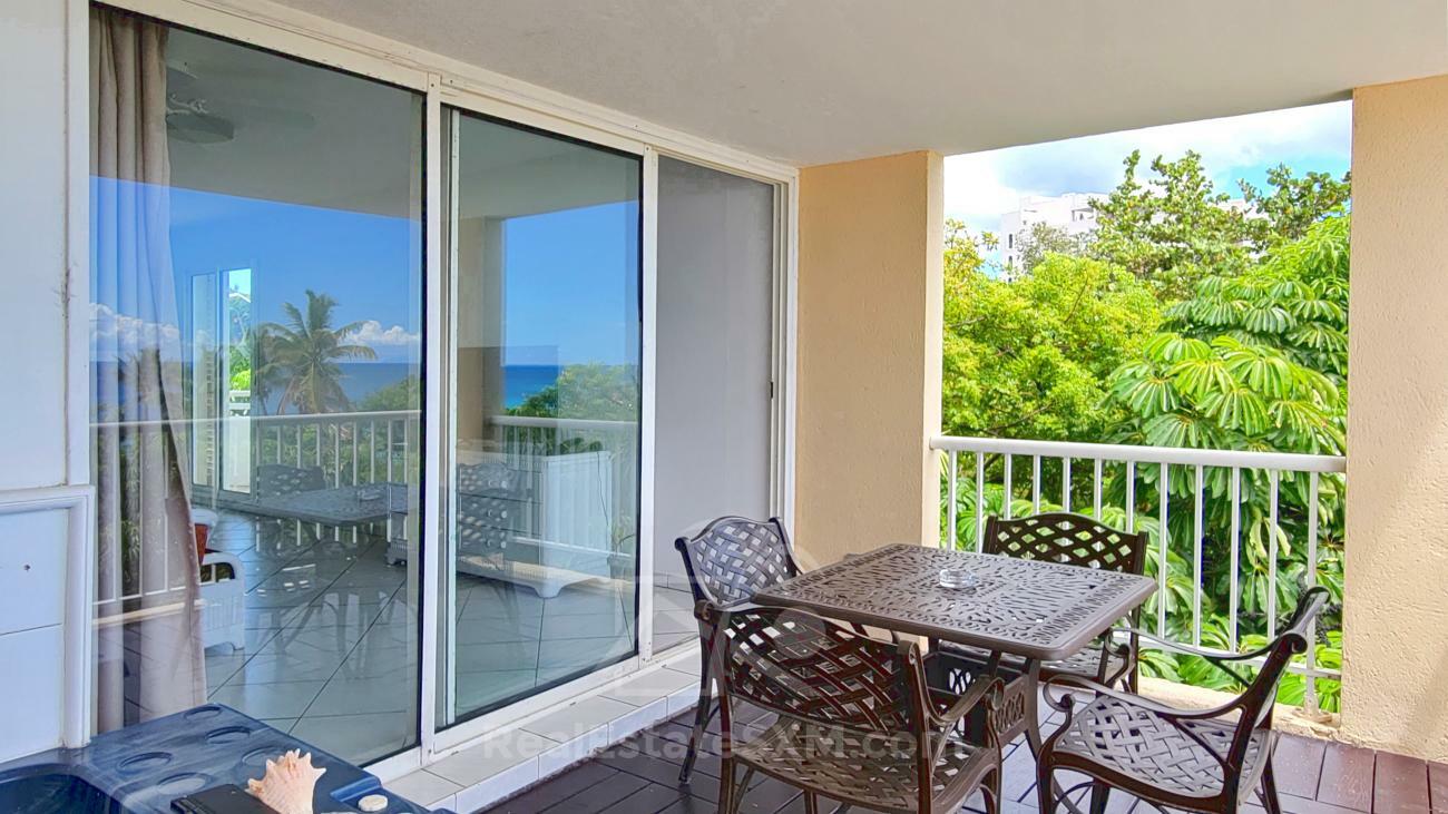 2 bedrooms condo for SALE St Maarten Cupecoy Sapphire Hotel. Caribbean Sea view. 3 balconies (230)