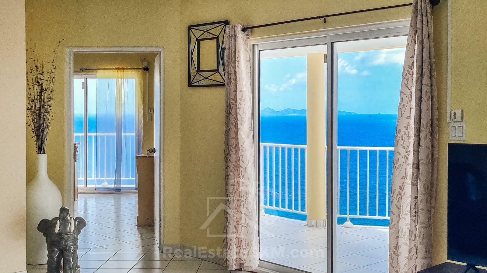 Big 3BR apartment for rent in St Maarten Point Blanche. Ocean View Sunrise Breeze Peaceful NEW PRICE
