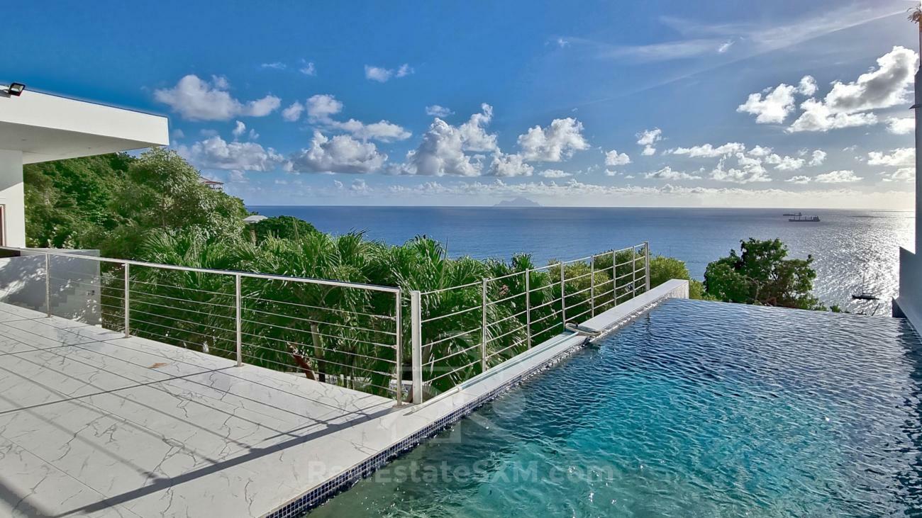 Caribbean Luxury Villa Cleavage For SALE Sint Maarten top of Pelican Key. Gorgeous sea views. 