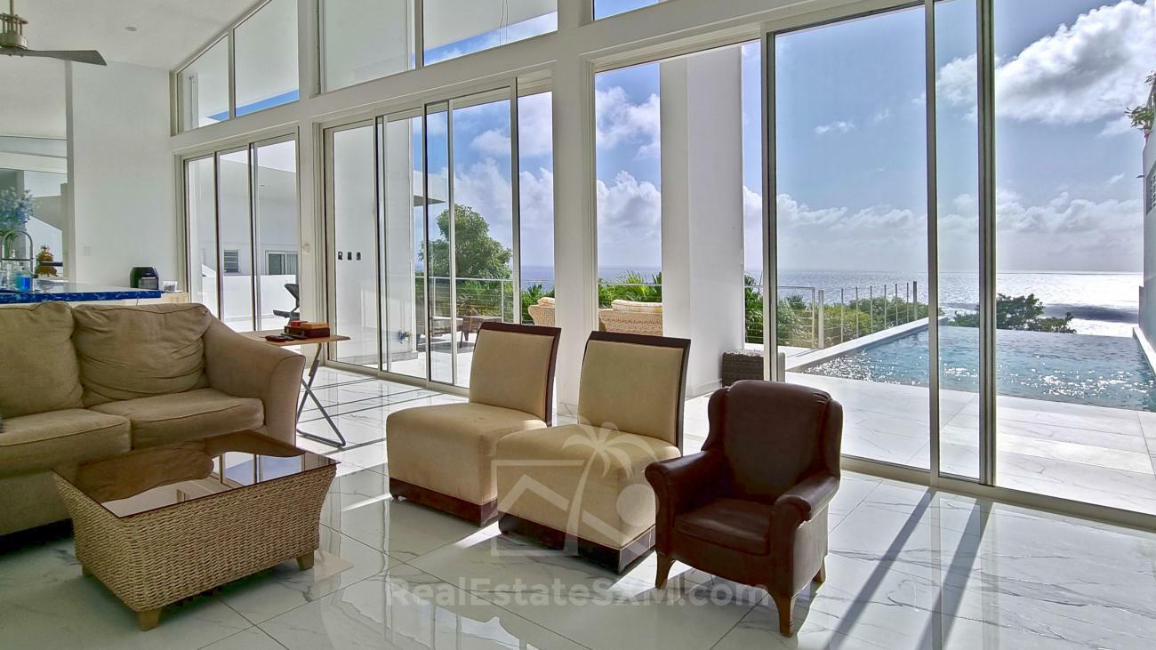 Caribbean Luxury Villa Cleavage For SALE Sint Maarten top of Pelican Key. Gorgeous sea views. 