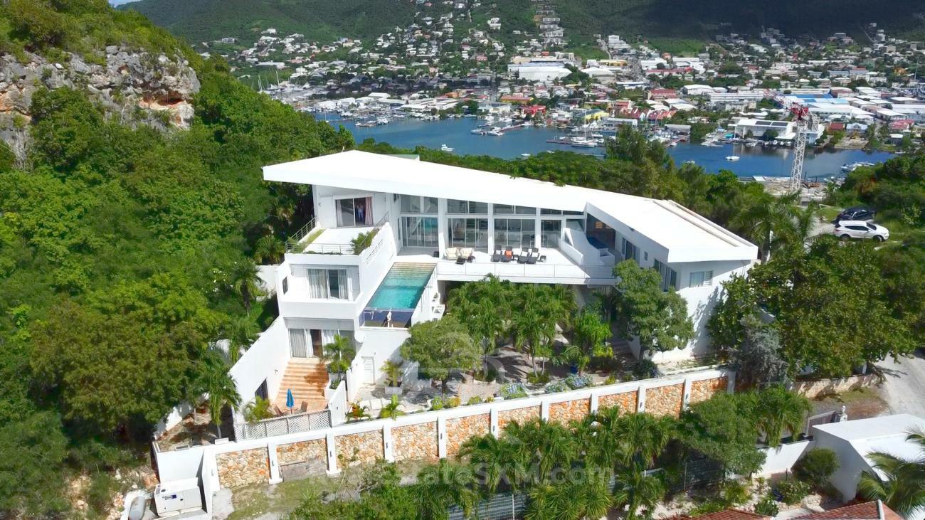 Caribbean Luxury Villa Cleavage For SALE Sint Maarten top of Pelican Key. Gorgeous sea views. 