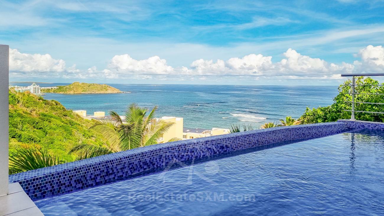 Villa for sale in Caribbean St Maarten, Dawn Beach. Twin Palms. Amazing ocean view. Garden. Peaceful