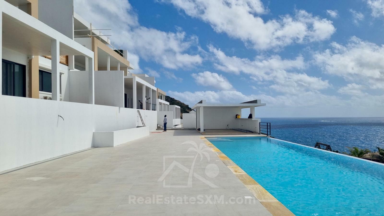  St Maarten condos for sale Point Blanche, Gabriel Residences on cliff, ocean view, pool, fitness