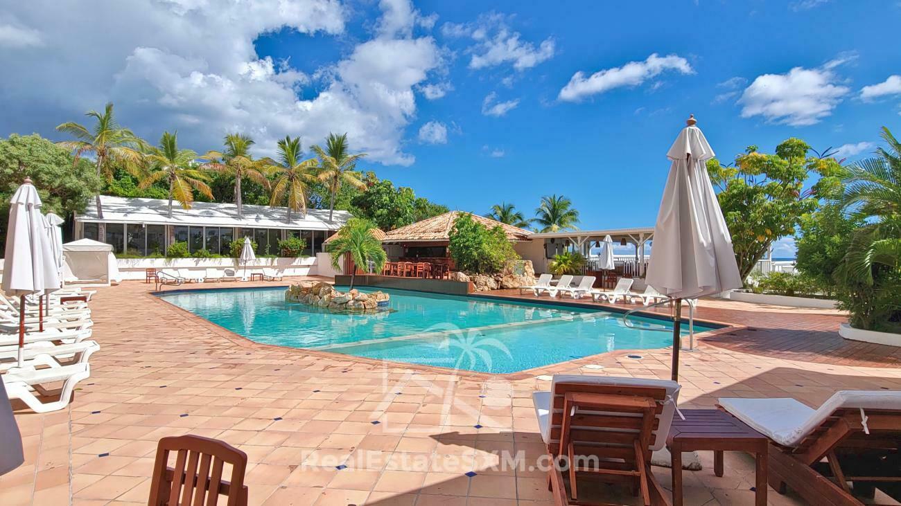Large Condo for sale in St Maarten, 1BR Cupecoy, Sapphire Resort. Caribbean Sea View Sunsets (135)