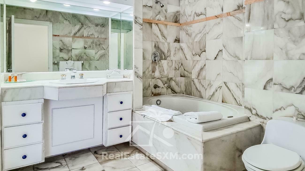 Large Condo for sale in St Maarten, 1BR Cupecoy, Sapphire Resort. Caribbean Sea View Sunsets (135)