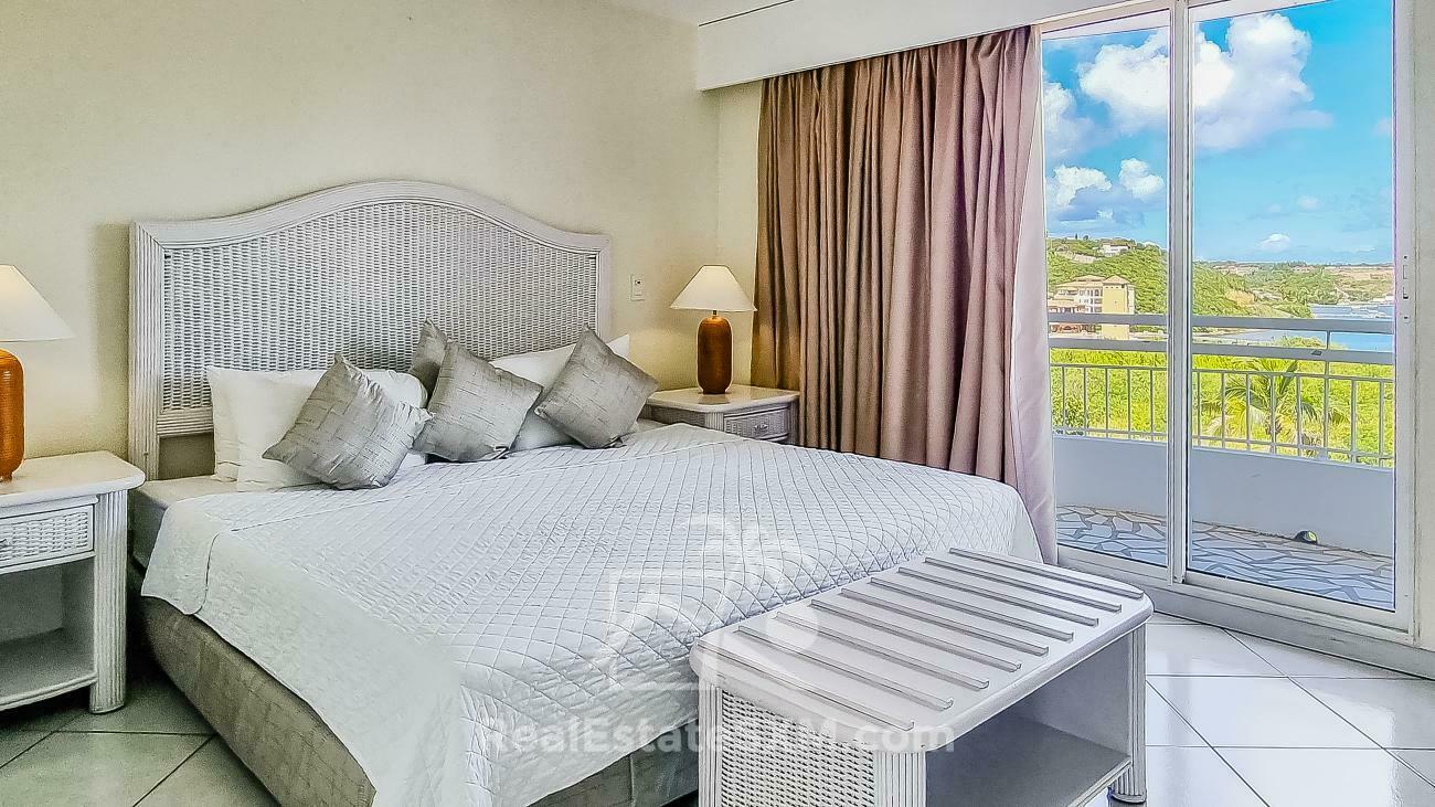 Large Condo for sale in St Maarten, 1BR Cupecoy, Sapphire Resort. Caribbean Sea View Sunsets (135)