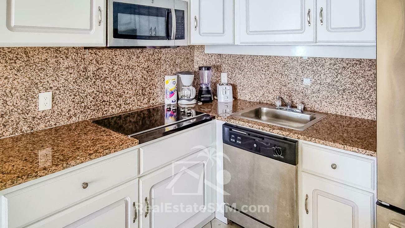 Large Condo for sale in St Maarten, 1BR Cupecoy, Sapphire Resort. Caribbean Sea View Sunsets (135)