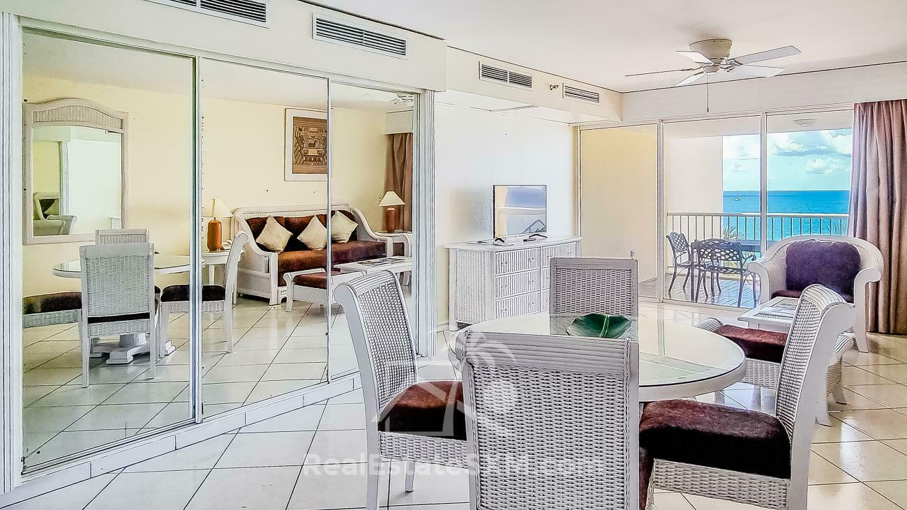 Large Condo for sale in St Maarten, 1BR Cupecoy, Sapphire Resort. Caribbean Sea View Sunsets (135)