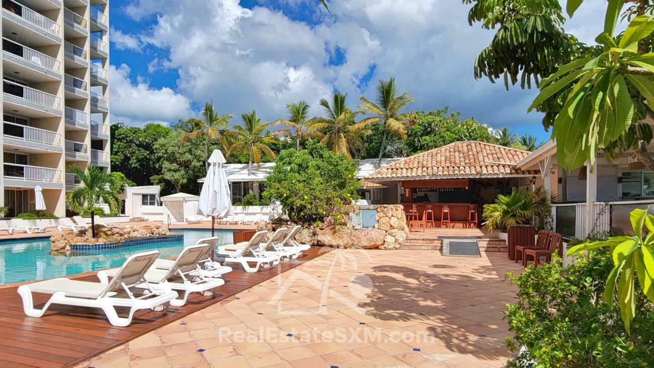 Large Condo for sale in St Maarten, 1BR Cupecoy, Sapphire Resort. Caribbean Sea View Sunsets (135)