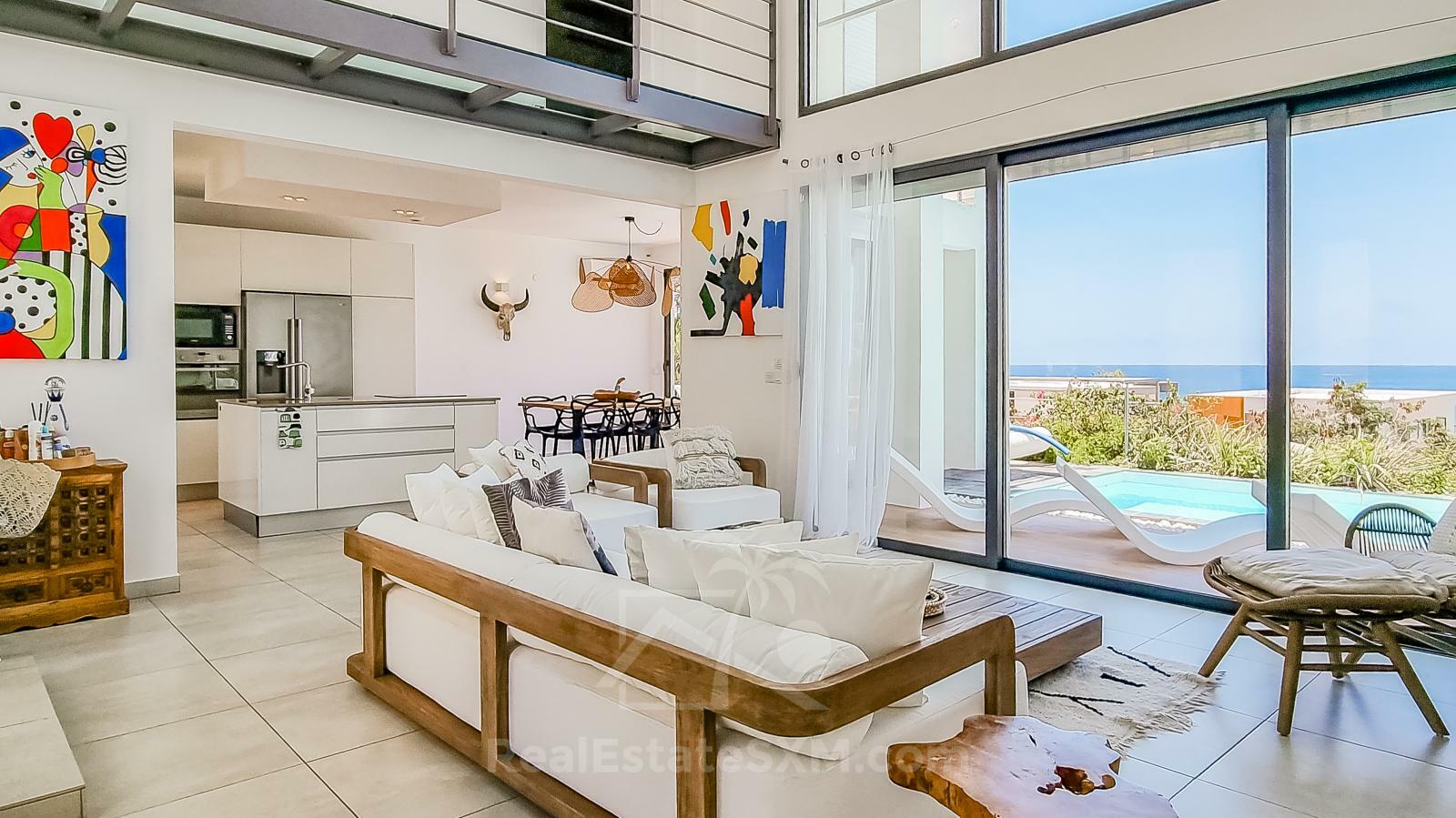 Luxury Modern Villa Spring Sea for sale, St Maarten, Indigo Bay. Caribbean Sea. Sunsets. Good ROI