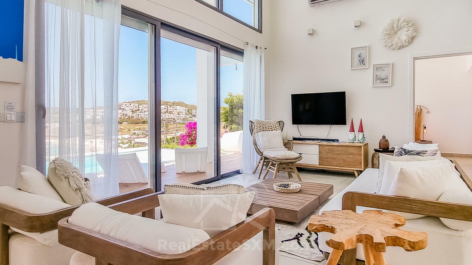 Luxury Modern Villa Spring Sea for sale, St Maarten, Indigo Bay. Caribbean Sea. Sunsets. Good ROI