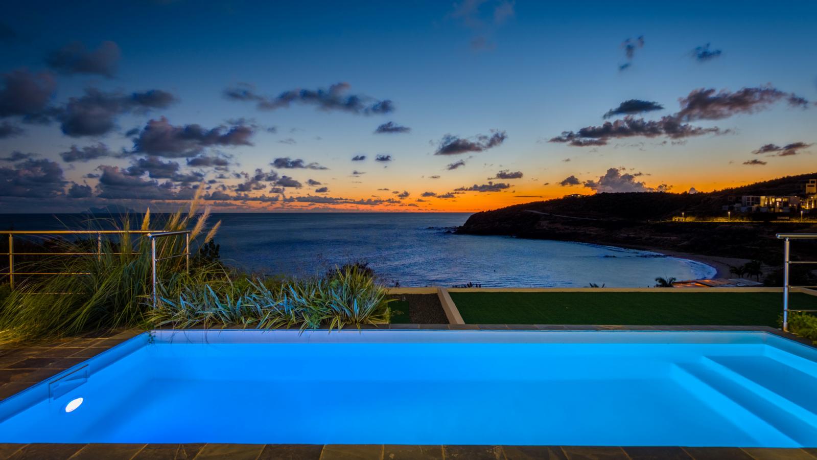 Luxury Modern Villa Spring Sea for sale, St Maarten, Indigo Bay. Caribbean Sea. Sunsets. Good ROI