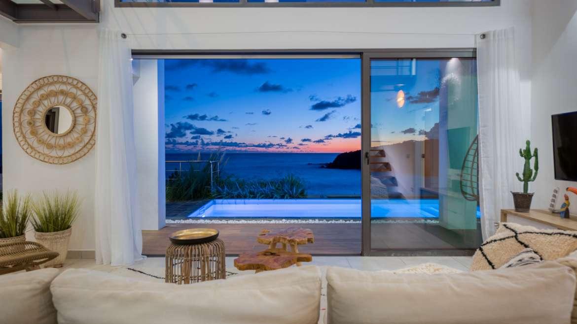 Luxury Modern Villa Spring Sea for sale, St Maarten, Indigo Bay. Caribbean Sea. Sunsets. Good ROI