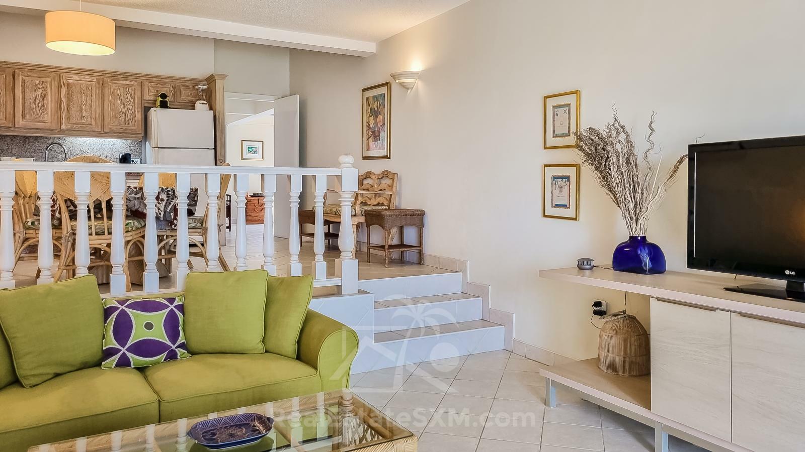 Ocean-front 2BR Spacious Apartment For Rent St Maarten Cupecoy Beach Club. Sunsets. Quiet. Gated