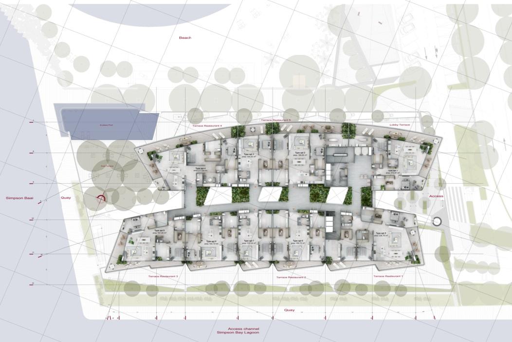 Caribbean luxury condos for sale. Ocean Residences St Maarten 2 bedrooms. By the beach. Sunsets