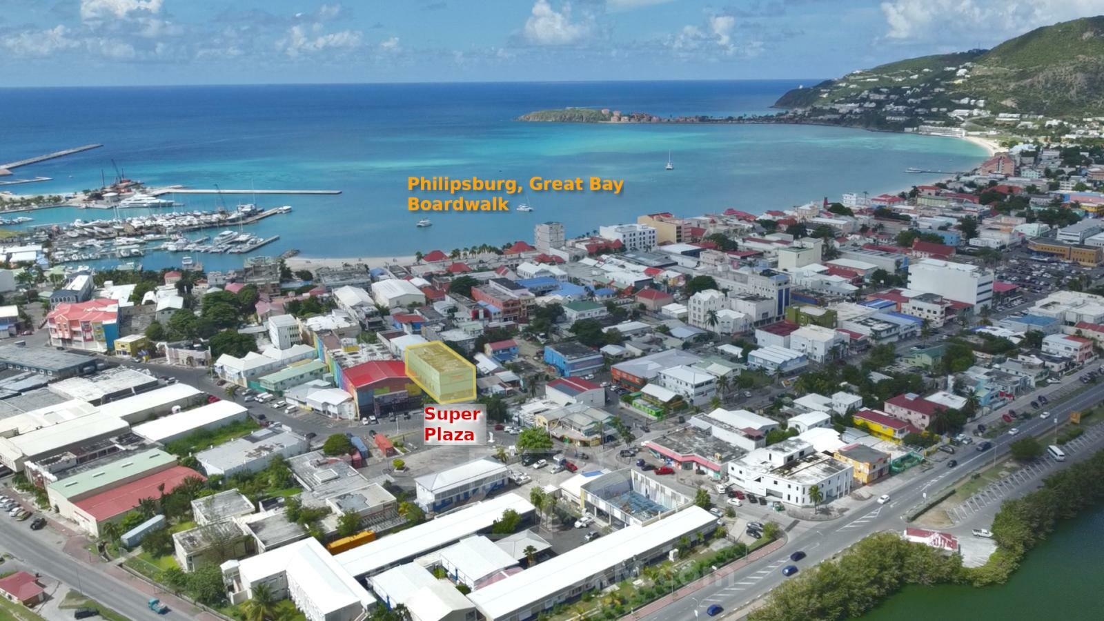 Philipsburg St Maarten 3-storey very spacious commercial building FOR RENT. Super Plaza 