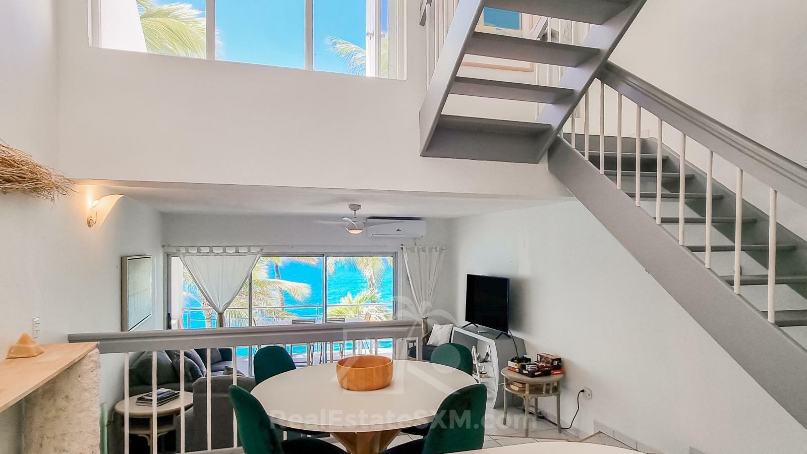 Oceanfront 3-Bedroom Condo in Cupecoy Beach Club SXM. Caribbean Sunsets! Spacious. 2-levels