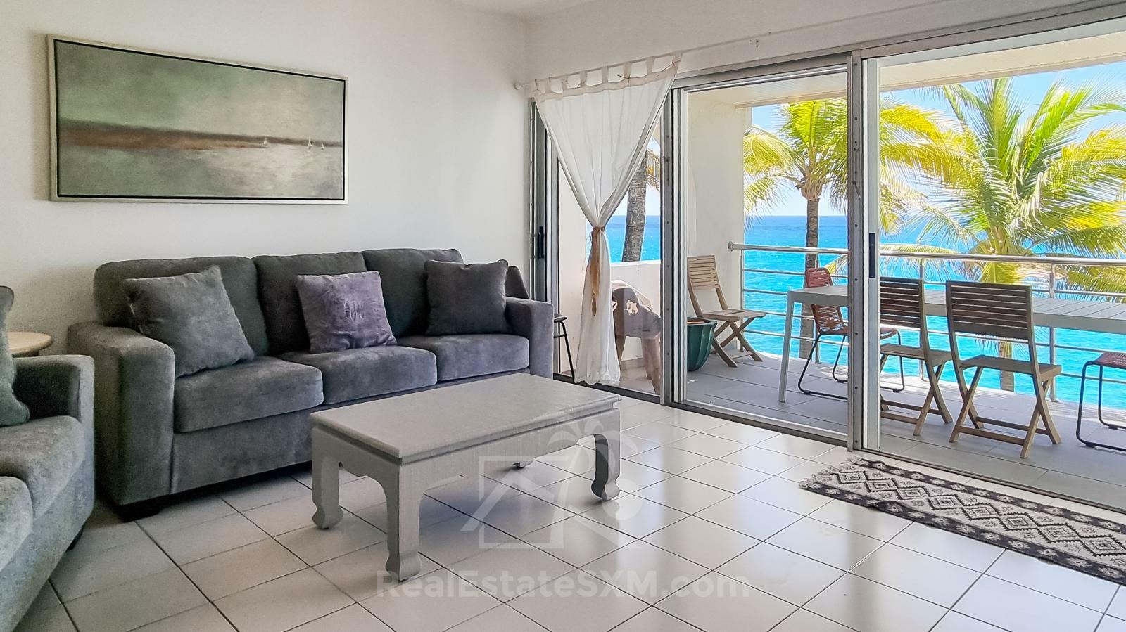 Oceanfront 3-Bedroom Condo in Cupecoy Beach Club SXM. Caribbean Sunsets! Spacious. 2-levels