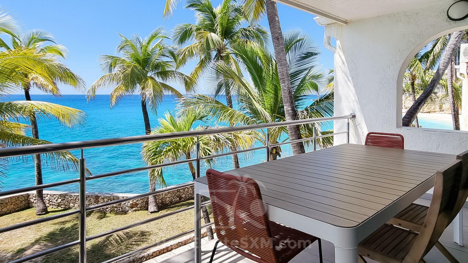 Oceanfront 3-Bedroom Condo in Cupecoy Beach Club SXM. Caribbean Sunsets! Spacious. 2-levels