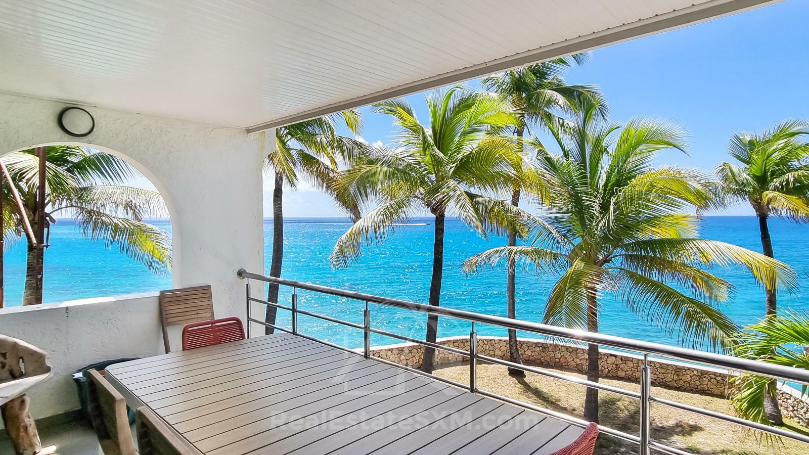Oceanfront 3-Bedroom Condo in Cupecoy Beach Club SXM. Caribbean Sunsets! Spacious. 2-levels