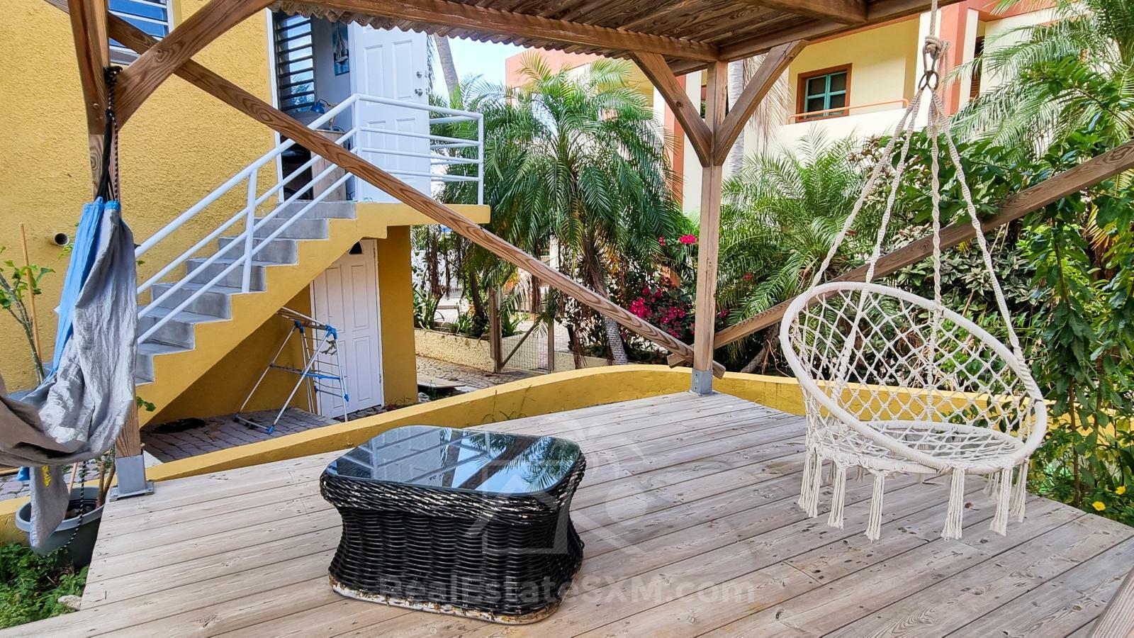 FOR RENT Corner Townhouse with Stunning Caribbean Sea Views in Pelican Key SXM. Yard. Prime location