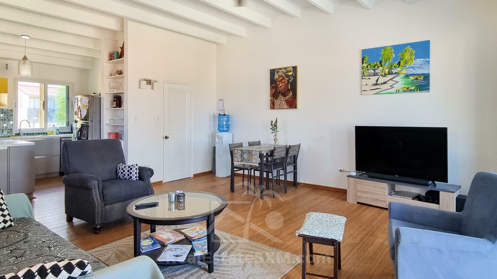 FOR RENT Corner Townhouse with Stunning Caribbean Sea Views in Pelican Key SXM. Yard. Prime location