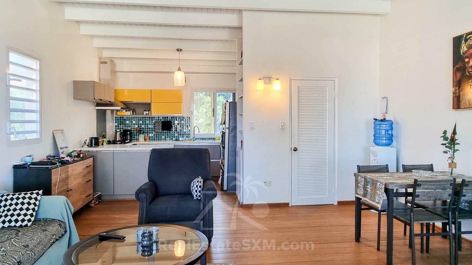FOR RENT Corner Townhouse with Stunning Caribbean Sea Views in Pelican Key SXM. Yard. Prime location