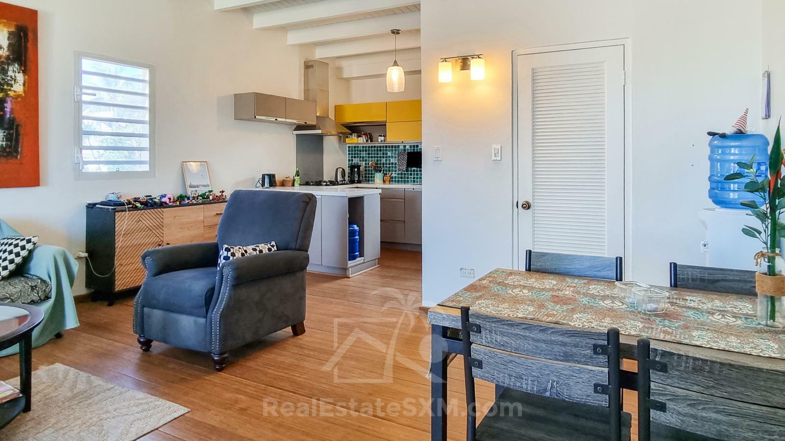 FOR RENT Corner Townhouse with Stunning Caribbean Sea Views in Pelican Key SXM. Yard. Prime location