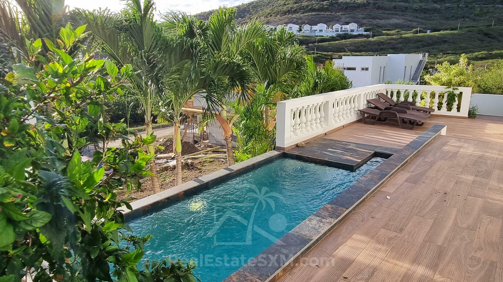 St Maarten Modern Luxury Villa in Indigo Bay FOR SALE. Views & Caribbean sunsets. Rooftop. SeaAzul