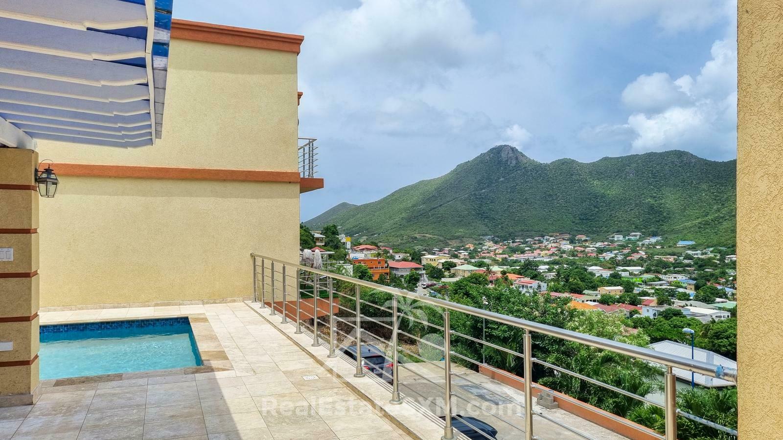 2-Bedroom Townhouse with Private Pool. Valley Estate, St. Maarten. Beautiful Views. Gated Peaceful