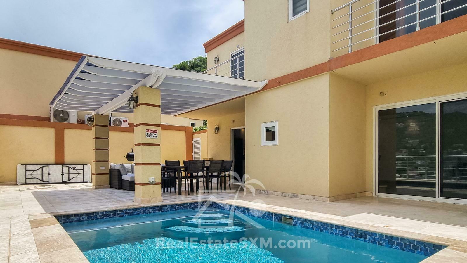 2-Bedroom Townhouse with Private Pool. Valley Estate, St. Maarten. Beautiful Views. Gated Peaceful