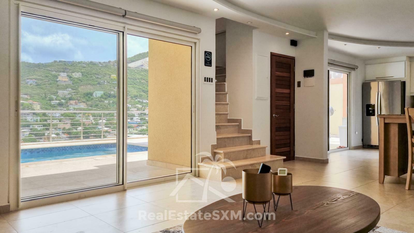 2-Bedroom Townhouse with Private Pool. Valley Estate, St. Maarten. Beautiful Views. Gated Peaceful