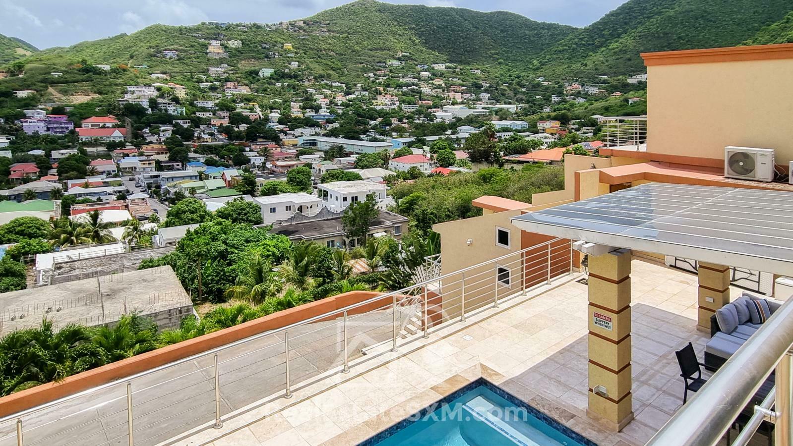 2-Bedroom Townhouse with Private Pool. Valley Estate, St. Maarten. Beautiful Views. Gated Peaceful